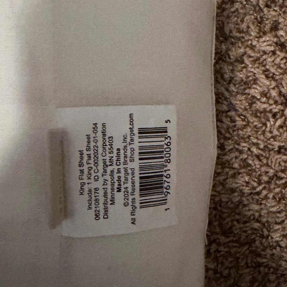 Casaluna White Linen Blend Flat Sheet - Picture 3 of 3